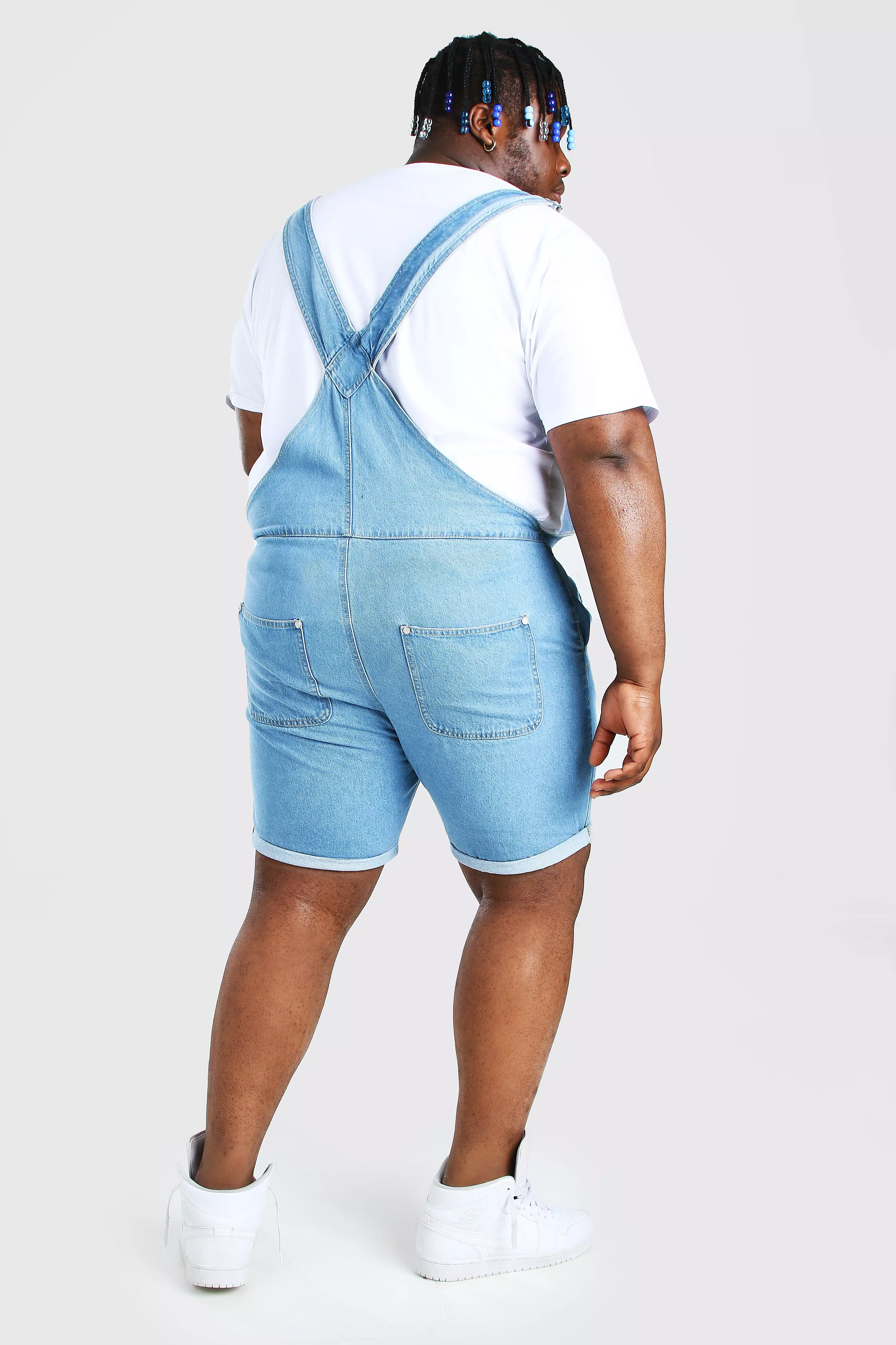 Denim overalls mens on sale shorts